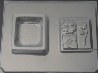 923 Square Pour Box Hearts Lid Chocolate Candy Mold